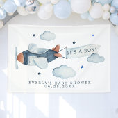  vliegtuig Het is een Baby shower Welkomstwoord Spandoek