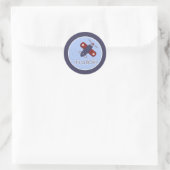 Vliegtuig Het is een BOY Envelope Seals Ronde Sticker (Tas)