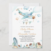 Vliegtuig Het is een Jongen Baby shower Uitnodigin Kaart (Voorkant)