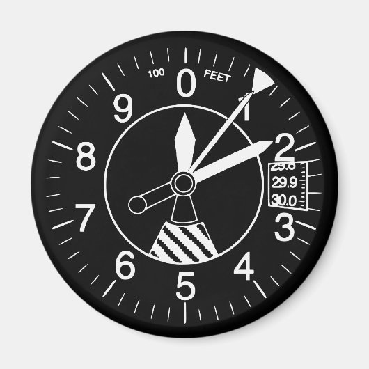 Vliegtuig hoogtemeter magneet (Voorkant)