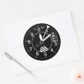 Vliegtuig hoogtemeter ronde sticker (Envelop)