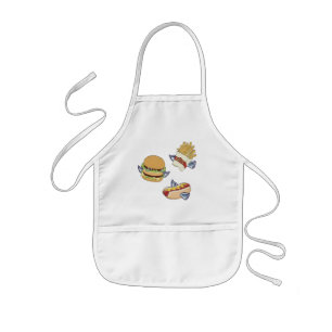 Vliegtuig: Hot Dog, Fransen en hamburger Kinder Schort