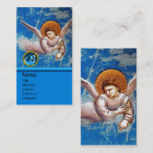 VLIEGTUIG IN BLAUW, SAPPHIRE GEM MONOGRAM VISITEKAARTJE (Voorkant / Achterkant)