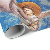 VLIEGTUIG IN BLUE CHRISTMAS JOY PEACE LOVE CADEAUPAPIER (Rol Hoek)