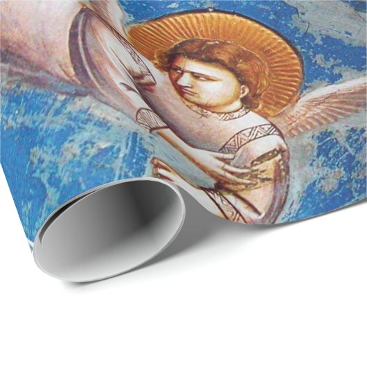 VLIEGTUIG IN BLUE CHRISTMAS JOY PEACE LOVE CADEAUPAPIER (Rol Hoek)