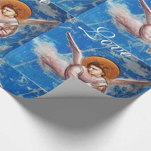 VLIEGTUIG IN BLUE CHRISTMAS JOY PEACE LOVE CADEAUPAPIER (Hoek)