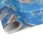 VLIEGTUIG IN BLUE CHRISTMAS JOY PEACE LOVE CADEAUPAPIER (Rol Hoek)