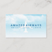 Vliegtuig in de blauwe bewolkte lucht visitekaartje (Voorkant)