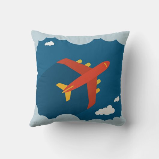 Vliegtuig in de "Blue Sky Children's Nursery Pilot Kussen (Achterkant)