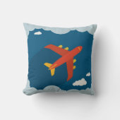 Vliegtuig in de "Blue Sky Children's Nursery Pilot Kussen (Voorkant)