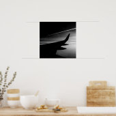 Vliegtuig in de lucht in zwart-wit poster (Keuken)