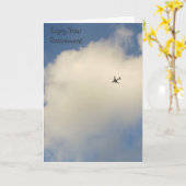 Vliegtuig in de lucht Retirement Kaart (Gele Bloem)