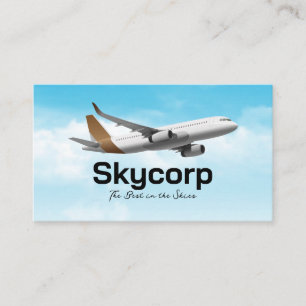 Vliegtuig in de lucht   Travel Visitekaartje