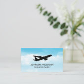 Vliegtuig in de lucht visitekaartje (Staand voorkant)