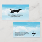 Vliegtuig in de lucht visitekaartje (Voorkant / Achterkant)