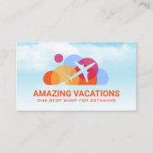 Vliegtuig in de lucht visitekaartje (Voorkant)