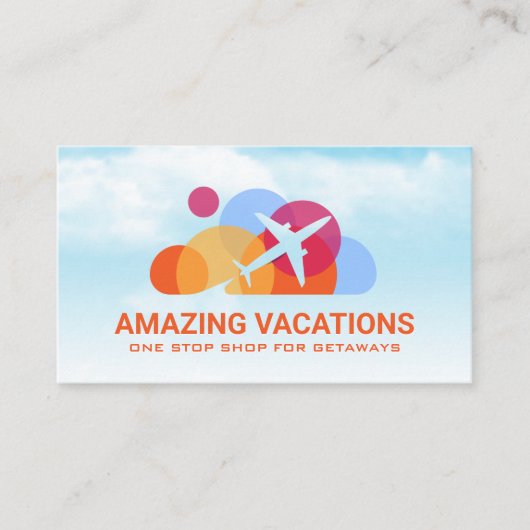 Vliegtuig in de lucht visitekaartje (Voorkant)