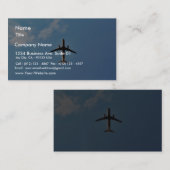 Vliegtuig in de lucht visitekaartje (Voorkant / Achterkant)