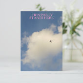 Vliegtuig in de Sky Invitation Kaart (Staand voorkant)