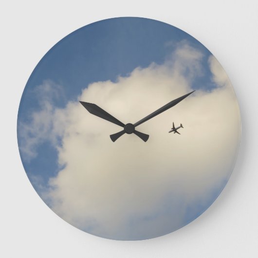 Vliegtuig in de Sky Wall Clock Grote Klok (Voorkant)