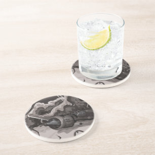 Vliegtuig in de strijd tegen de Tweede Wereldoorlo Zandsteen Onderzetter