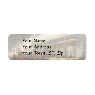 Vliegtuig - in de vliegtuigfabriek van 1918 etiket