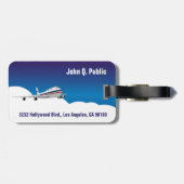 Vliegtuig in de wolken Bagagelabels (Achterkant horizontaal)