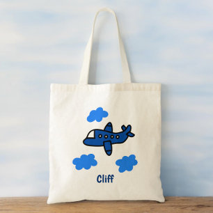 Vliegtuig in de wolken Gepersonaliseerd Tote Bag