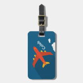 Vliegtuig in het Kind Blue Sky Pilot - Gepersonali Bagagelabel (Voorkant verticaal)