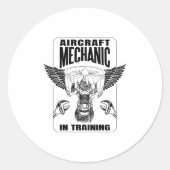 Vliegtuig in opleiding ronde sticker (Voorkant)