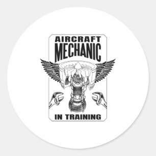 Vliegtuig in opleiding ronde sticker