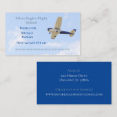 Vliegtuig in Sky Flight School Instructor Pilot Visitekaartje (Voorkant / Achterkant)