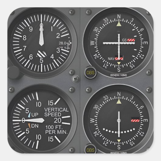 Vliegtuig Instruments Avionics Sticker (Voorkant)