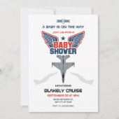 Vliegtuig jet baby shower kaart (Voorkant)