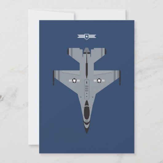 Vliegtuig jet baby shower kaart (Achterkant)