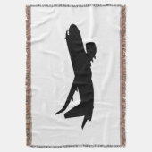 Vliegtuig Jet Liner Black Silhouette om aan te pas Deken (Voorkant Verticaal)