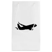 Vliegtuig Jet Liner Black Silhouette om aan te pas Klein Cadeauzakje (Voorkant)