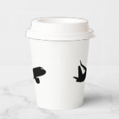 Vliegtuig Jet Liner Black Silhouette om aan te pas Papieren Bekers (Rechts)