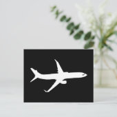 Vliegtuig Jet Liner Silhouette Flying Black Decor Briefkaart (Staand voorkant)