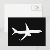Vliegtuig Jet Liner Silhouette Flying Black Decor Briefkaart (Voorkant / Achterkant)