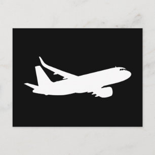 Vliegtuig Jet Liner Silhouette Flying Black Decor Briefkaart