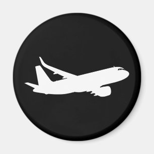 Vliegtuig Jet Liner Silhouette Flying Black Decor Magneet