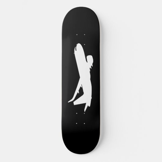 Vliegtuig Jet Liner Silhouette Flying Black Decor Persoonlijk Skateboard (Voorkant)