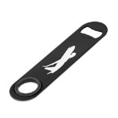 Vliegtuig Jet Liner Silhouette Flying Black Decor Speed Flessenopener (Voorkant Gekanteld)