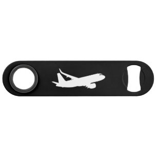 Vliegtuig Jet Liner Silhouette Flying Black Decor Speed Flessenopener