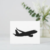 Vliegtuig Jet Liner Silhouette Flying Decor Briefkaart (Staand voorkant)