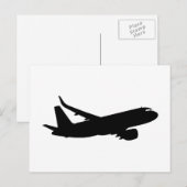 Vliegtuig Jet Liner Silhouette Flying Decor Briefkaart (Voorkant / Achterkant)
