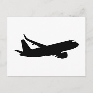 Vliegtuig Jet Liner Silhouette Flying Decor Briefkaart