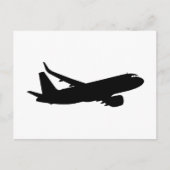 Vliegtuig Jet Liner Silhouette Flying Decor Briefkaart (Voorkant)