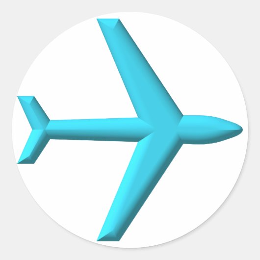 Vliegtuig/Jet Ronde Sticker (Voorkant)